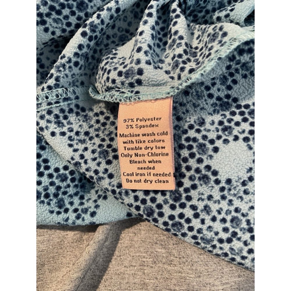 Juicy Couture Blue Geometric Size Small Women Bell Sleeve Top - Picture 4 of 7